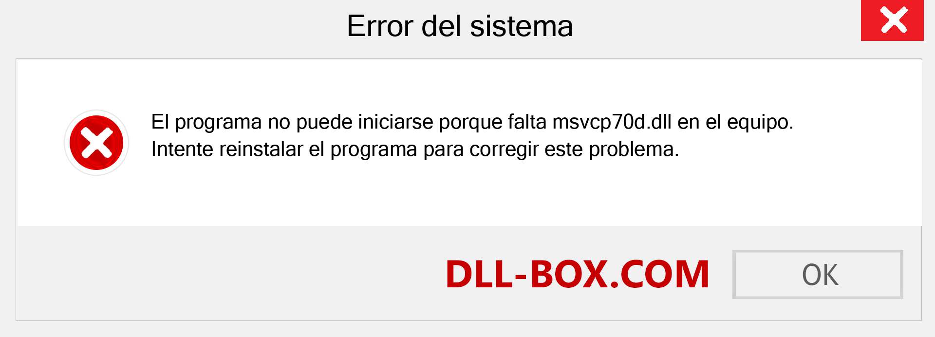 ¿Falta el archivo msvcp70d.dll ?. Descargar para Windows 7, 8, 10 - Corregir msvcp70d dll Missing Error en Windows, fotos, imágenes
