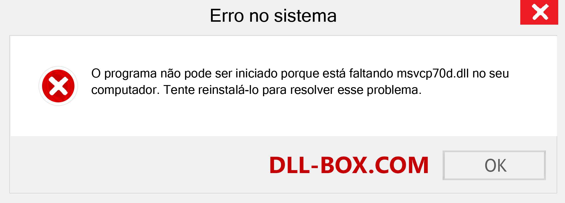 Arquivo msvcp70d.dll ausente ?. Download para Windows 7, 8, 10 - Correção de erro ausente msvcp70d dll no Windows, fotos, imagens